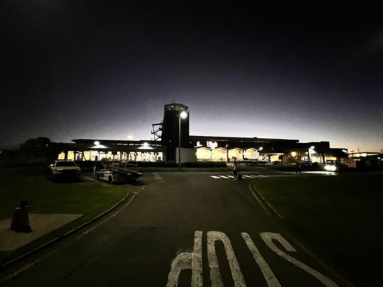 File photo: File photograph of Bram Fischer International Airport in Bloemfontein, South Africa, at night. Illustrative context; not a photograph of the reported event.